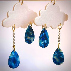 Cloud and Raindrop earrings